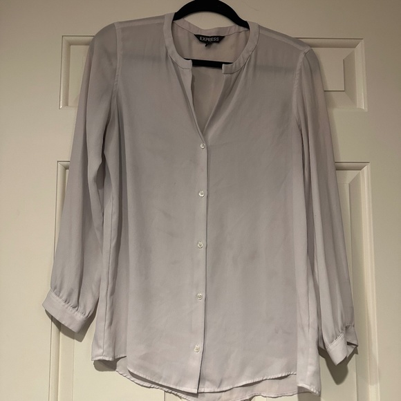 Express White Button-Up Size Small Blouse - Picture 3 of 6
